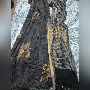 Black and Gold, Animal Print Women's Decorative Scarf - Elegant Accessory